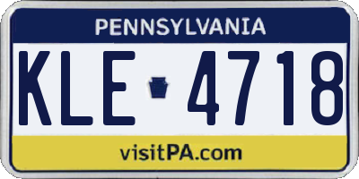 PA license plate KLE4718