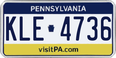 PA license plate KLE4736