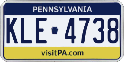 PA license plate KLE4738