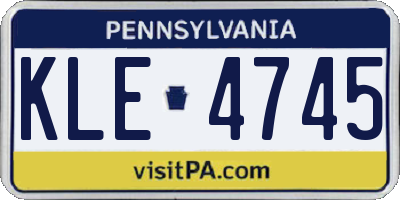PA license plate KLE4745