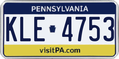 PA license plate KLE4753