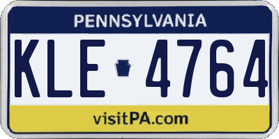 PA license plate KLE4764