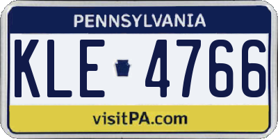 PA license plate KLE4766