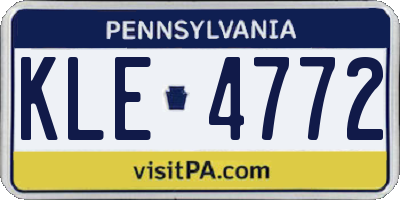 PA license plate KLE4772