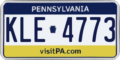 PA license plate KLE4773