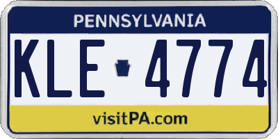 PA license plate KLE4774