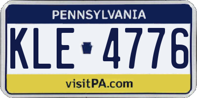 PA license plate KLE4776