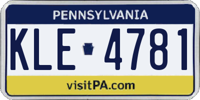PA license plate KLE4781