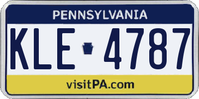 PA license plate KLE4787