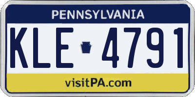 PA license plate KLE4791