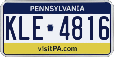 PA license plate KLE4816