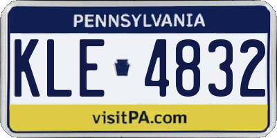 PA license plate KLE4832