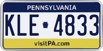 PA license plate KLE4833