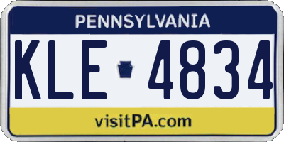 PA license plate KLE4834
