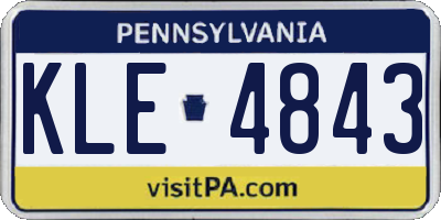 PA license plate KLE4843