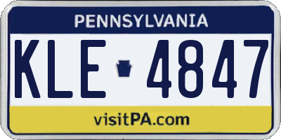 PA license plate KLE4847