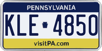 PA license plate KLE4850
