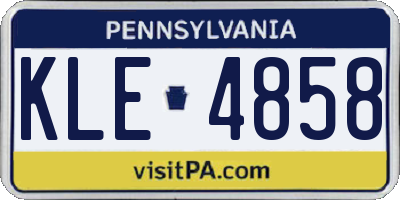 PA license plate KLE4858