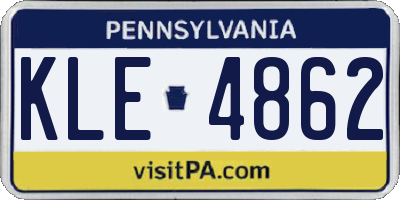 PA license plate KLE4862