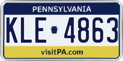 PA license plate KLE4863
