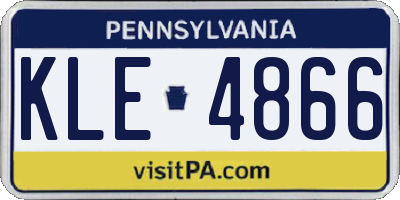 PA license plate KLE4866