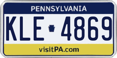 PA license plate KLE4869