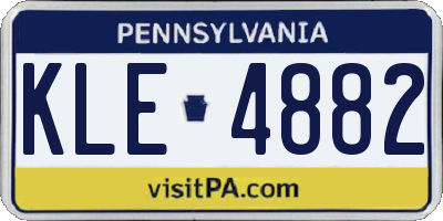 PA license plate KLE4882
