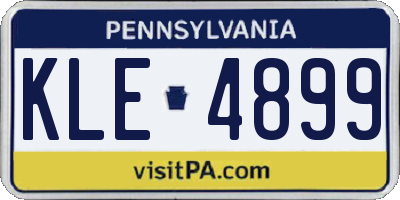 PA license plate KLE4899