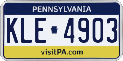 PA license plate KLE4903