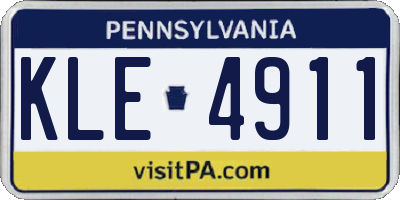 PA license plate KLE4911