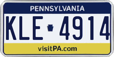 PA license plate KLE4914