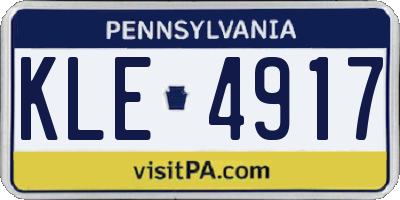 PA license plate KLE4917