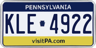 PA license plate KLE4922