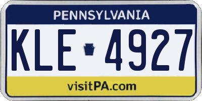 PA license plate KLE4927