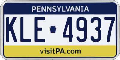 PA license plate KLE4937