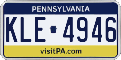 PA license plate KLE4946