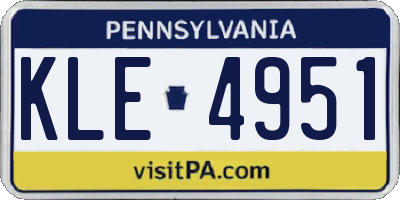 PA license plate KLE4951