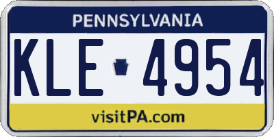 PA license plate KLE4954