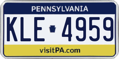 PA license plate KLE4959