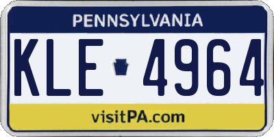 PA license plate KLE4964