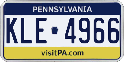 PA license plate KLE4966