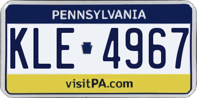 PA license plate KLE4967