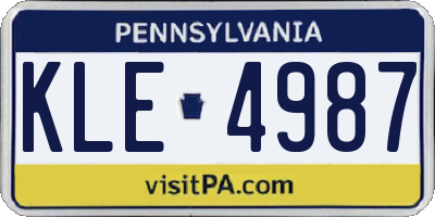PA license plate KLE4987