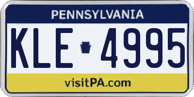 PA license plate KLE4995