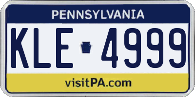 PA license plate KLE4999