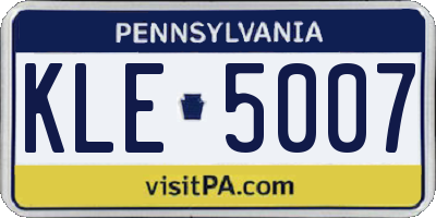 PA license plate KLE5007