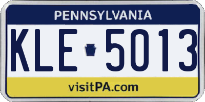 PA license plate KLE5013