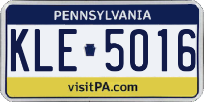PA license plate KLE5016
