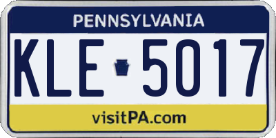 PA license plate KLE5017