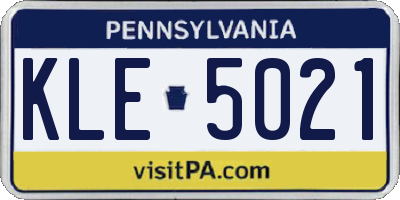 PA license plate KLE5021